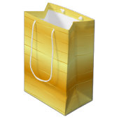 Aangepaste Trendy Gold-look elegant moderne Sjablo Medium Cadeauzakje (Voorkant Gekanteld)