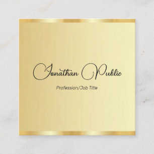 Aangepaste trendy gouden typografie template vierkante visitekaartje