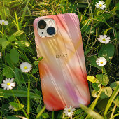 Aangepaste trendy mode licht roze geel tie-dye iPhone hoesje