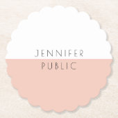 Aangepaste Trendy Moderne Elegant Eenvoudige Sjabl Kartonnen Onderzetters (Voorkant)