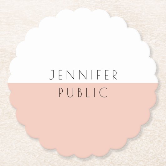 Aangepaste Trendy Moderne Elegant Eenvoudige Sjabl Kartonnen Onderzetters (Voorkant)