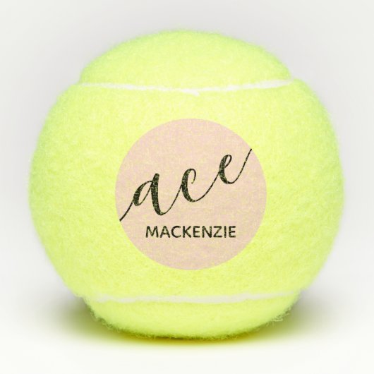 Aangepaste Trendy Moderne Initialen ACE Tennisballen (Voorkant)