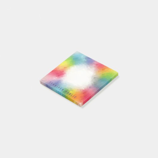 Aangepaste Trendy moderne kleurrijke regenboog Abs Post-it® Notes (Schuin)