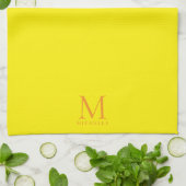 Aangepaste Trendy Monogram Naam Elegant Helder Gee Theedoek (Gevouwen)