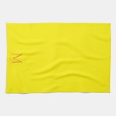 Aangepaste Trendy Monogram Naam Elegant Helder Gee Theedoek (Horizontaal)