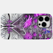 Aangepaste Trendy Paars- en Silver Floral Butterfl Case-Mate iPhone Case (Achterkant (horizontaal))