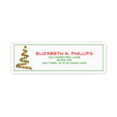 Aangepaste Trendy, Red, Green en Gold kerstboom Etiket (Voorkant)