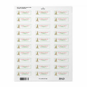 Aangepaste Trendy, Red, Green en Gold kerstboom Etiket (Full Sheet)