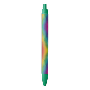 Aangepaste Trendy regenboogkleuren kleurige Sjablo Blauwe Inkt Pen
