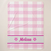 Aangepaste Trendy Schattige Roze Wit Geruite Patro
