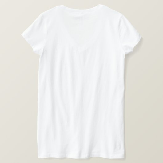 Aangepaste Trendy V-Neck White T-Shirt (Design achterkant)