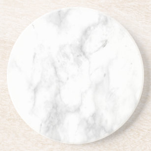 Aangepaste Trendy White Marble Elegant Sjabloon Ro Zandsteen Onderzetter
