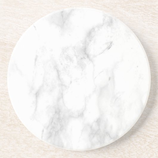 Aangepaste Trendy White Marble Elegant Sjabloon Ro Zandsteen Onderzetter (Voorkant)