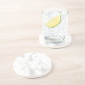 Aangepaste Trendy White Marble Elegant Sjabloon Ro Zandsteen Onderzetter (Zijkant)