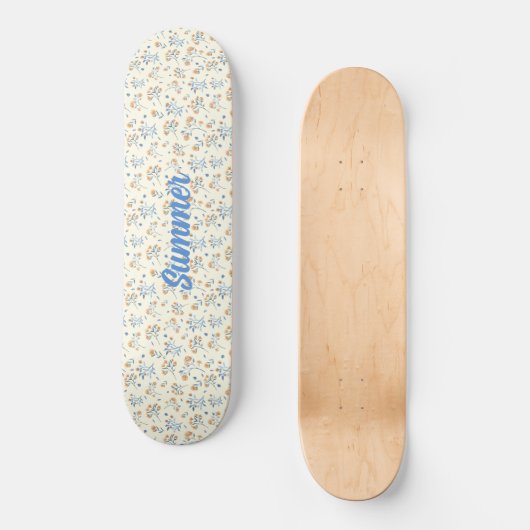 Aangepaste Trendy  Wildflower Pattern Persoonlijk Skateboard (Voorkant)