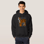 Aangepaste trendy wildlife illustratie tijger zwar hoodie (Voorkant volledig)