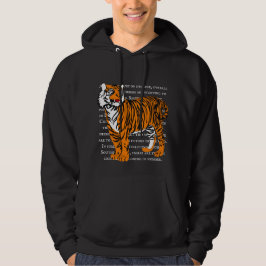 Aangepaste trendy wildlife illustratie tijger zwar hoodie