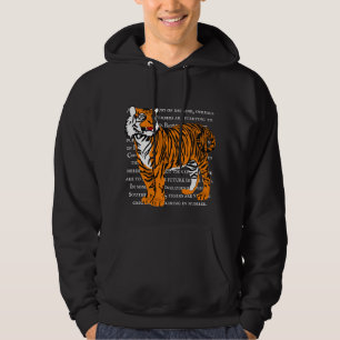 Aangepaste trendy wildlife illustratie tijger zwar hoodie