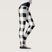 Aangepaste Trendy Zwart Wit Grijs Geruite Patroon Leggings (Rechts)