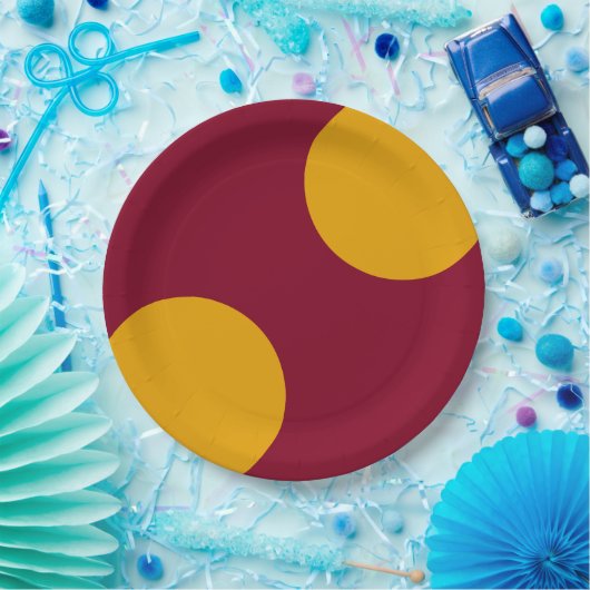 Aangepaste Tri-Gold Maroon Party Bord (Feest)