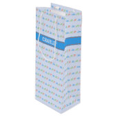 aangepaste triathlon-patroonnaam wijn cadeautas (Voorkant Gekanteld)