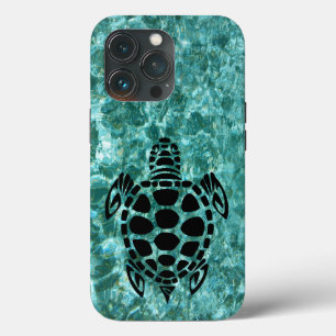 Aangepaste tribale Zee schildpad Aqua Blue OtterBo Case-Mate iPhone Case