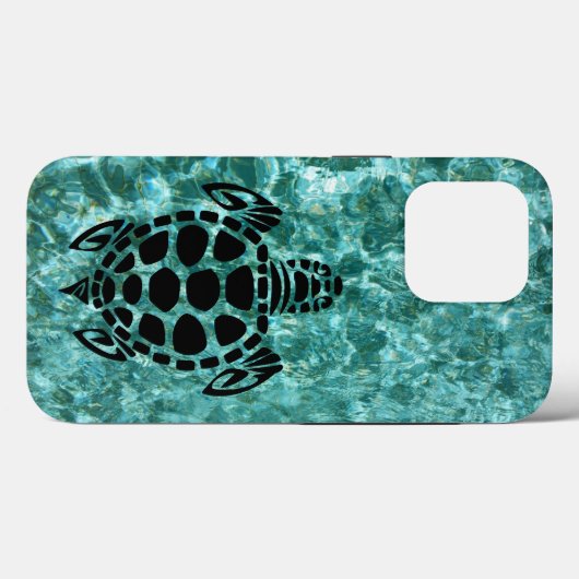 Aangepaste tribale Zee schildpad Aqua Blue OtterBo Case-Mate iPhone Case (Achterkant (horizontaal))