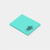 Aangepaste tribale Zee Turquoise Post-it® Notes (Schuin)