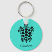 Aangepaste tribale Zee Turquoise Sleutelhanger (Voorkant)