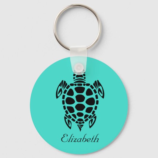 Aangepaste tribale Zee Turquoise Sleutelhanger (Voorkant)