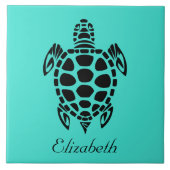 Aangepaste tribale Zee Turquoise Tegeltje (Voorkant)
