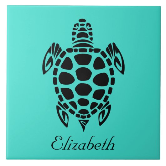 Aangepaste tribale Zee Turquoise Tegeltje (Voorkant)