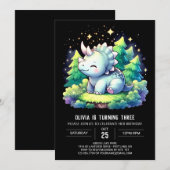 Aangepaste Triceratops Verjaardag Kaart (Voorkant / Achterkant)