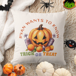 Aangepaste Trick or Treat Fun Pompoen Halloween Sn Kussen