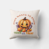 Aangepaste Trick or Treat Fun Pompoen Halloween Sn Kussen (Achterkant)