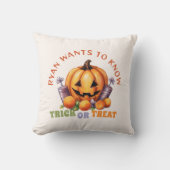 Aangepaste Trick or Treat Fun Pompoen Halloween Sn Kussen (Voorkant)