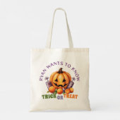 Aangepaste Trick or treat Fun Pompoen Halloween Tr Tote Bag (Achterkant)