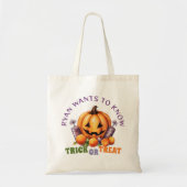 Aangepaste Trick or treat Fun Pompoen Halloween Tr Tote Bag (Voorkant)
