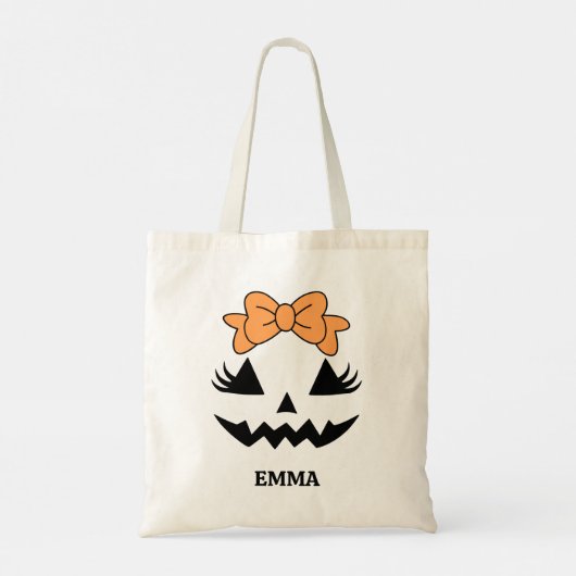 Aangepaste Trick or treat Halloween Canvas tas voo (Achterkant)