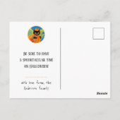 Aangepaste Trick or treat Halloween Cat Witch Briefkaart (Achterkant)