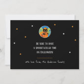 Aangepaste Trick or treat Halloween Cats Witch Fla Kaart (Achterkant)