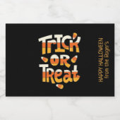 Aangepaste Trick or treat Halloween Likeurfles Etiket (Enkel label)