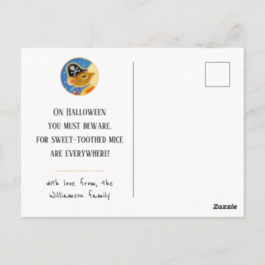 Aangepaste Trick or treat Halloween Schattigee mui Briefkaart (Achterkant)