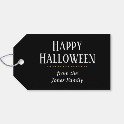 Aangepaste Trick or treat Halloween Schattigee mui Cadeaulabel (Achterkant Horizontaal)