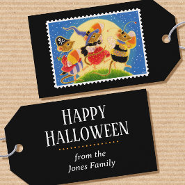 Aangepaste Trick or treat Halloween Schattigee mui Cadeaulabel