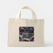 Aangepaste Trick or treat Halloween Spooky Cobweb Mini Tote Bag (Achterkant)