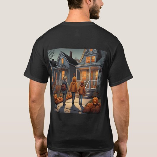 Aangepaste Trick or treat Halloween T-shirt (Achterkant)