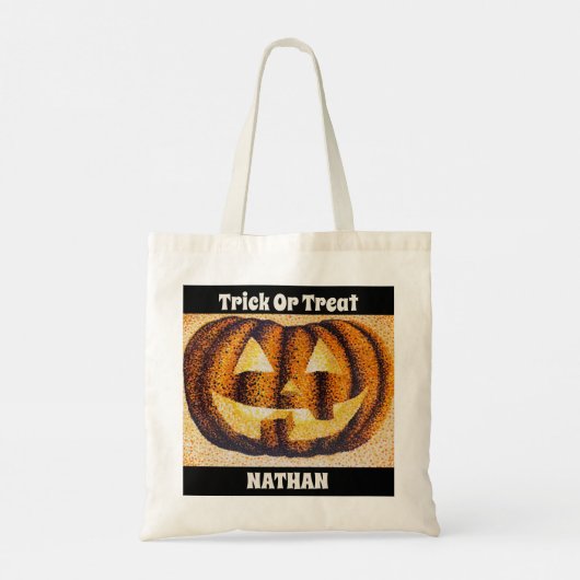 Aangepaste Trick or treat pompoen Canvas tas (Achterkant)