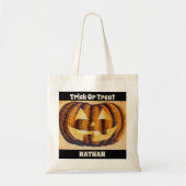 Aangepaste Trick or treat pompoen Canvas tas (Voorkant)