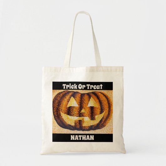 Aangepaste Trick or treat pompoen Canvas tas (Voorkant)
